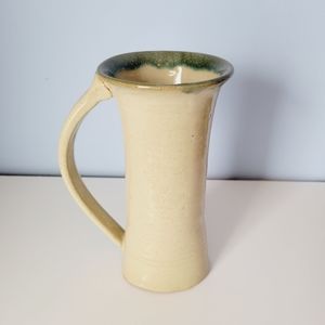 Studio Pottery Pitcher Vase Signed Hand Thrown Large Handle
